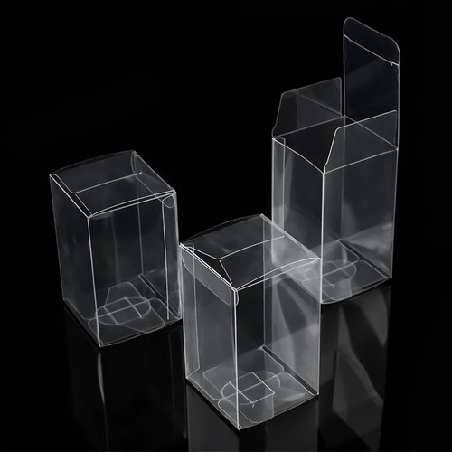 50 Pack of 5x8cm Clear PVC Plastic Folding Packaging Small rectangle/square Boxe - Picture 2 of 7