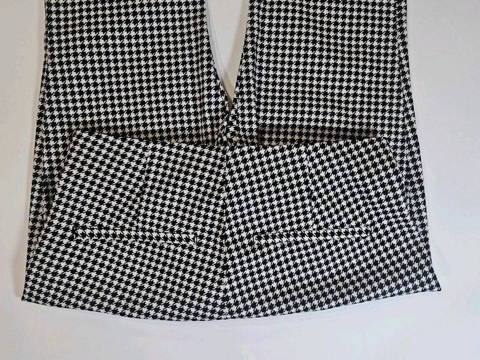 Pantalón Pull On Old Navy para Mujer 10 Negro Blanco Pata de Gallo Cuadros Carrera Negocios Foto 3 de 4