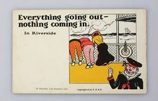 Vintage Postcard Seasick Throwing Up In Riverside