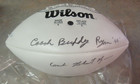 COACH BUDDY RYAN & ROB RYAN SIGNED WHITE PANEL WILSON FOOTBALL JSA