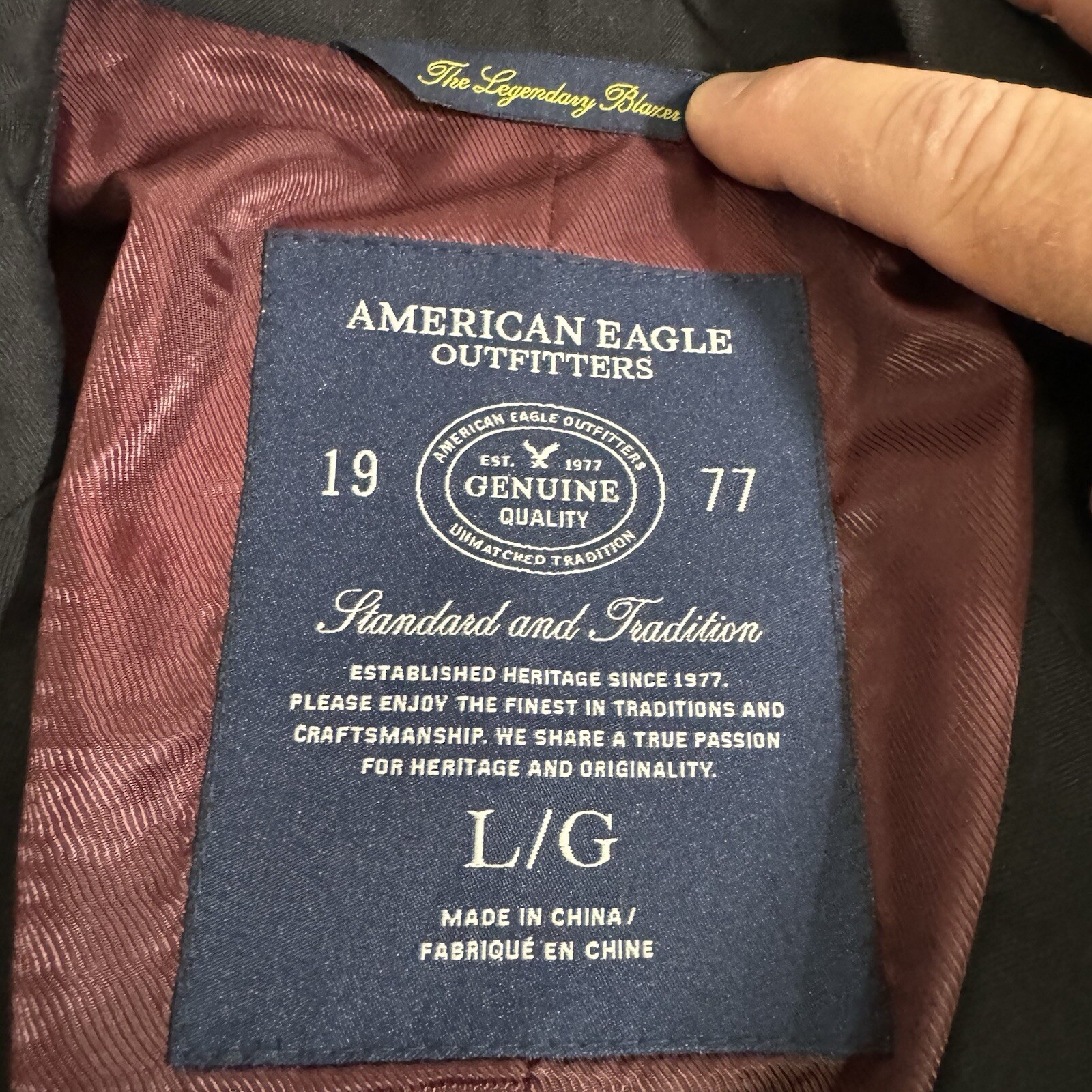 American Eagle Legendary Blazer Men’s Navy Sport Coat Jacket Size Large