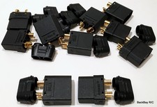  5 New Style Black Male / Female XT90-H Bullet Connector Pairs - No Heat Shrink