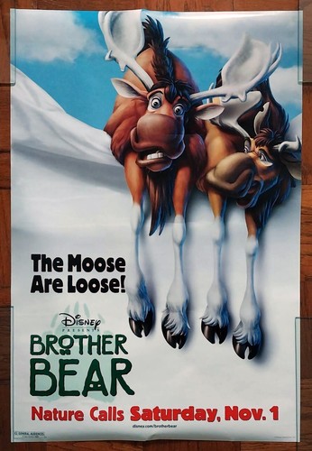 2003 Disney Brother Bear Original Promo Movie Poster "Moose Are Loose" 2-Sided