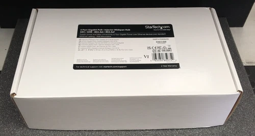 STARTECH PoEINJ4G 4 PORT GIGABIT PoE+INJECTOR MIDSPAN HUB