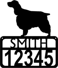 English Springer Spaniel Personalized Dog Sign with Name  House Numbers - Made