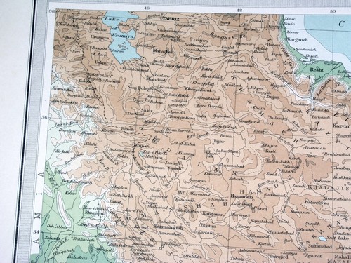 1922 MAP OF PERSIA IRAN IRAQ KUWAIT UNITED ARAB EMIRATES AFGHANISTAN QATAR DUBAI - Picture 2 of 18
