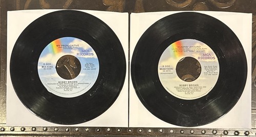 BOBBY BROWN VINYL 45 LOT: My Prerogative / Humpin’ Around RAINBOW MCA RECORD SET - Picture 2 of 6