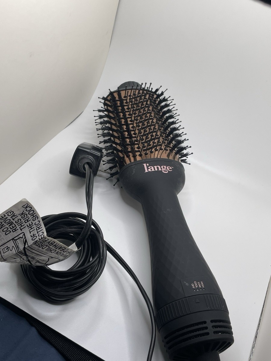 L'ange AB313 2 in 1 Volumizing Brush Hair Dryer 3” Black Lange