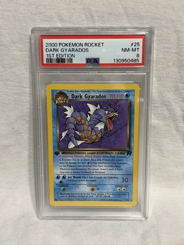 2000 Pokémon Team Rocket Dark Gyarados 1st Edition PSA 8 Non-Holo