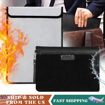 2000  Fireproof Document Bag Waterproof Money Pouch Safe Cash Envelope Large