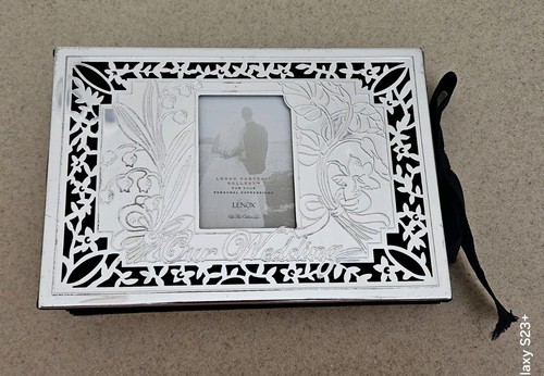VINTAGE LENOX SILVERPLATE FLORAL FLOWER OUR WEDDING BOOK PHOTO ALBUM 4x6 PICTURE