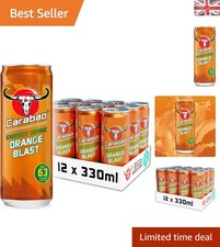 Delicious Orange Flavor Energy Drink - 12 x 330ml Cans, Zero Crash Formula