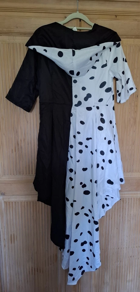 Cruella De Vil Damen Komplett-Kostüm schwarz/weiß Dots Gr. M S/XS - Bild 2 von 3