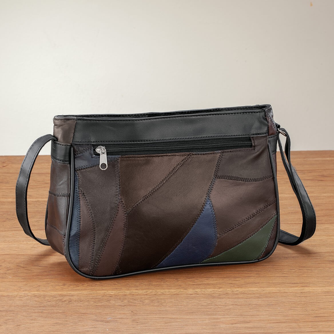 Black Multi-Color Patch Leather Shoulder Bag | eBay