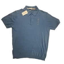 Piquet Clothing Mens XXL Blue Knit Polo Shirt Short Sleeve Cotton UPOLG501 NWT