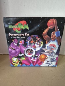 Space Jam Dinnerware Set Plate, Bowl & Tumbler Mint In Box!