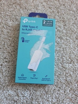 TP-Link USB C To Ethernet Adapter (UE300C) White NEW - Factory Sealed