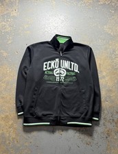 Vintage Ecko Unlimited Y2K Black Zip Up Track Jacket-Size XL