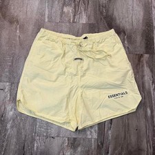 Fear Of God Essentials Yellow Running Nylon Athletic Shorts Athleisure Sz Large