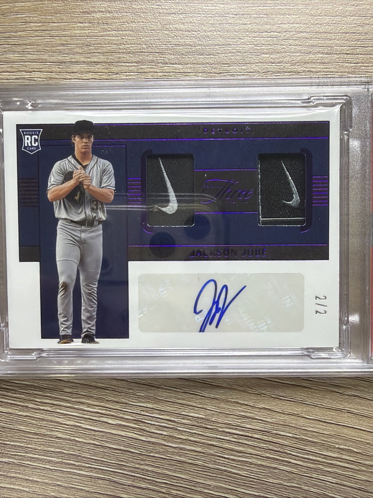 2023 Three and Two JACKSON JOBE RC DUAL JSY AUTO DUAL NIKE SWOOSH💎2/2 🔥PSA 8💎 view 9