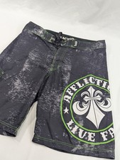 Affliction Board Shorts Swimming Trunks Men's Black Gray Live Fast Size 34 10"