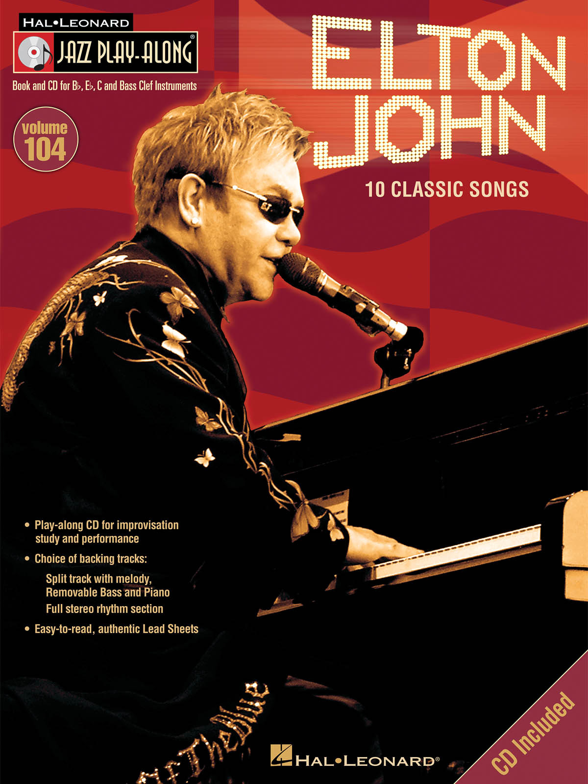 Elton John Jazz Play-Along Vol 104 Bb Eb C BC Instruments Sheet Music Book CD