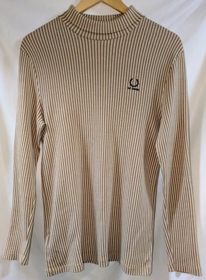 Raf Simons x Fred Perry SM2105 Rollkragen Top gestreift Made Portugal Größe 40