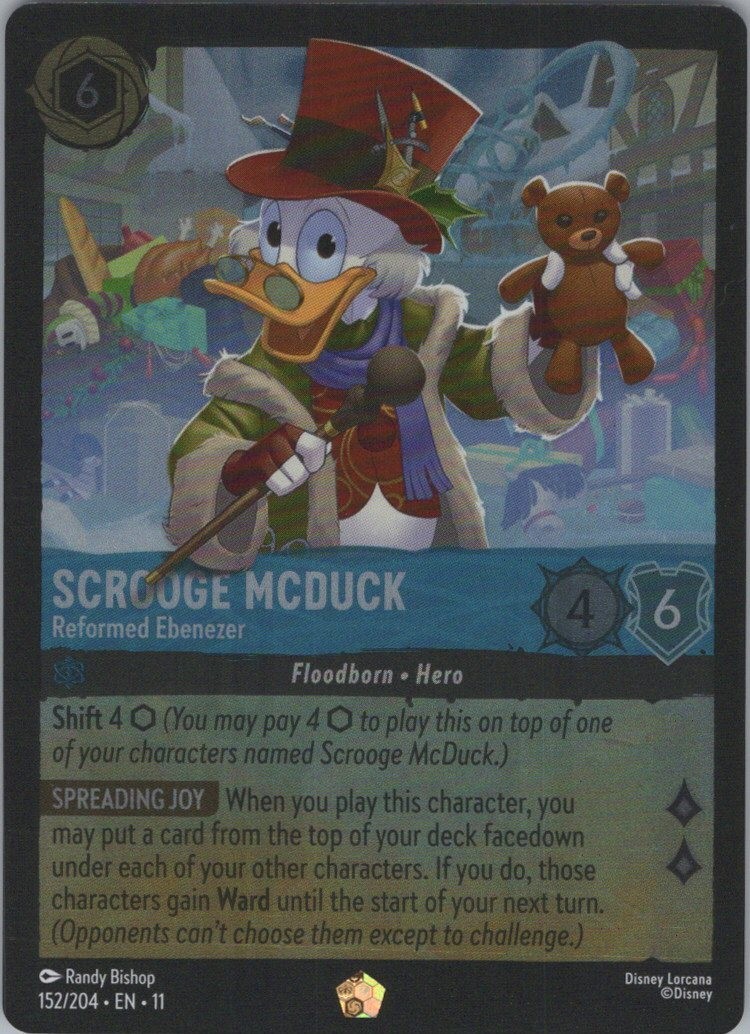 Lorcana Foil Scrooge McDuck - Reformed Ebenezer Winterspell 152/204 Legendary NM
