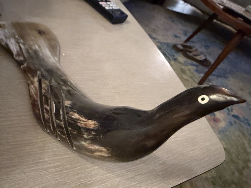 Mid-Mod Cow Horn folk Art - Duck?