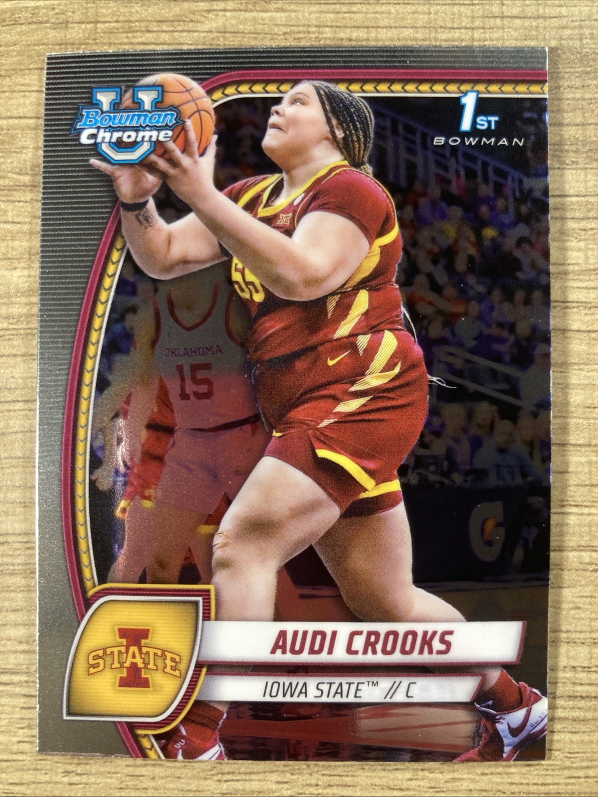 2024-25 BOWMAN U CHROME AUDI CROOKS 1ST BASE CARD# 9 IOWA STATE CYCLONES