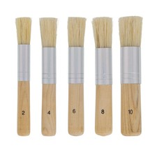 5pc Wood Handle Stencil Brush Set, Art Paint Brushes, Watercolor, Acrylic, Oil