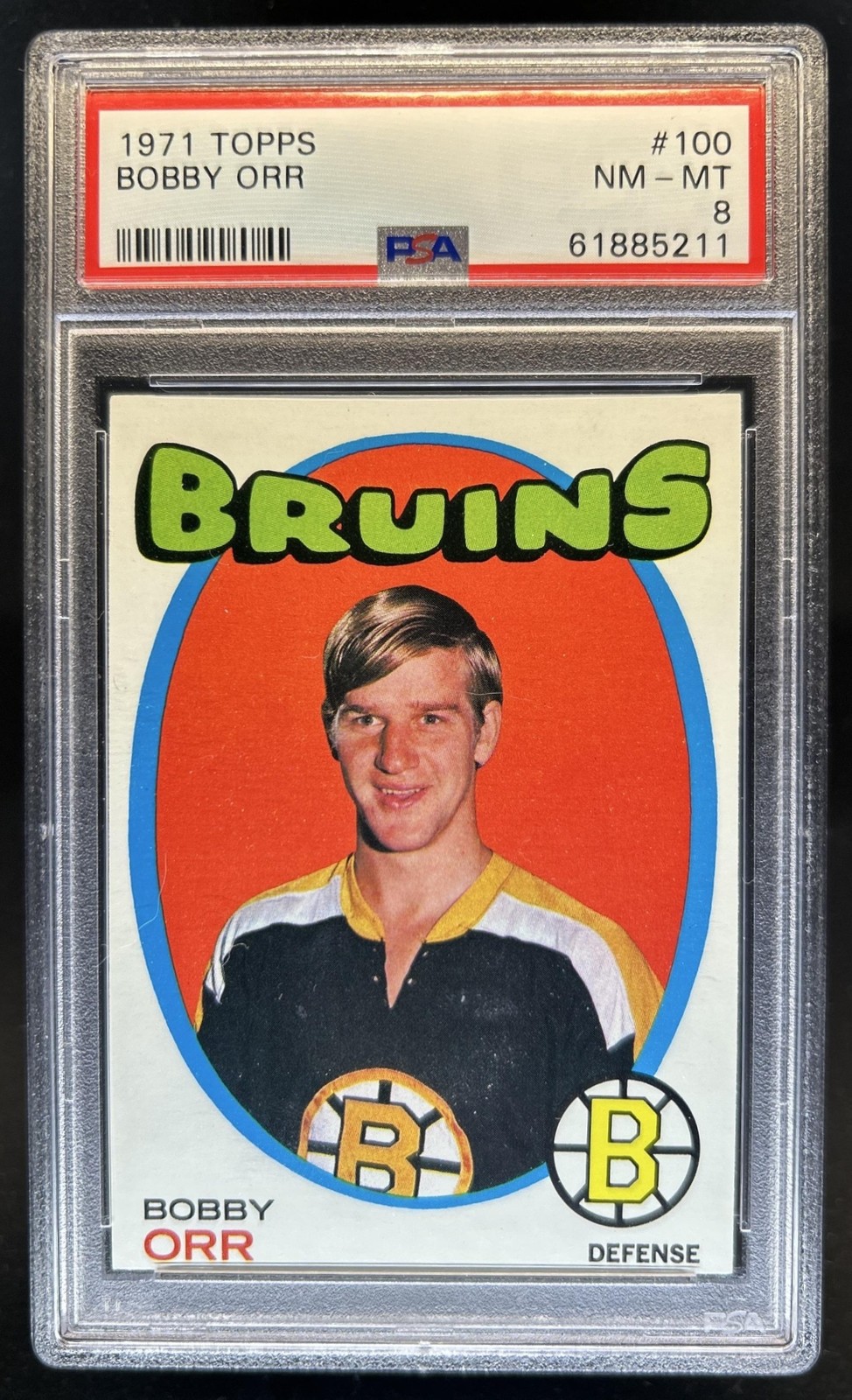 1971-72 Topps Bobby Orr #100 Bruins PSA 8