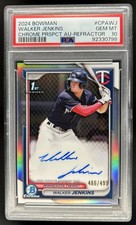 2024 Bowman Walker Jenkins Chrome Auto Refractor 1st #/499 Twins PSA 10 GEM MINT