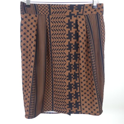 Lala Berlin skirt pattern black brown size S 36