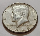 1966 Kennedy Half Dollar • 40% Silver • Circulated • X170