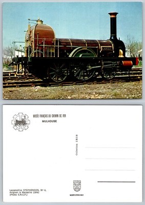 L'Aigle Stephenson No 6 Locomotive Mulhouse French Railway Museum Postcard