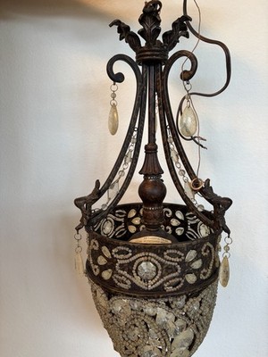 Vintage Savoy House Chandelier Tracy Porter Metal Glass Crystals Ornate Rare 30 