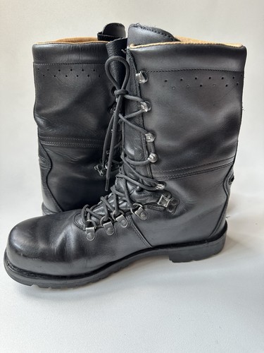 VOLKL Heereseigentum Mens Leather Lace-up Steel Toe Combat Boots Black Size 10 - Picture 8 of 11