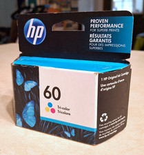 HP 60 Tri-color Ink Cartridge GENUINE Exp. 4/2024 Cyan Yellow Magenta NEW SEALED