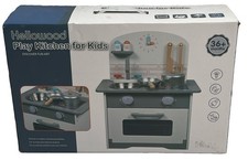 Hellowood Wooden Play Kitchen Kit For Kids Ages 3  D6 