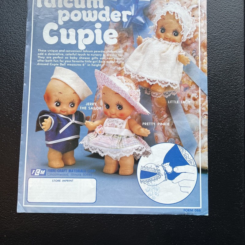 Vintage 1980 Talcum Powder Cupie Pattern Booklet - Talcum Powder Shakers