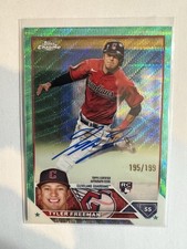 Tyler Freeman Topps Chrome 2023 Aqua Rookie Auto RC On Card /199