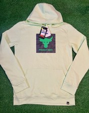 Under Armour Boys Project Rock Rival Fleece Hoodie Youth X-Large Green 1373628