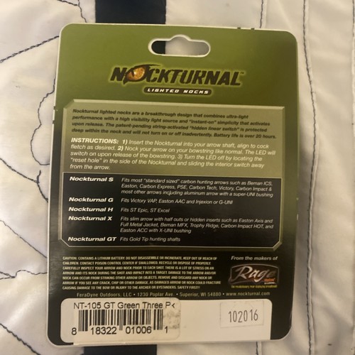Nockturnal NT-605 Lighted Nock, Size GT Green - 3 Pack - Picture 2 of 2