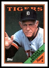 Sparky Anderson 1988 Topps #14 Tigers MLB READ FREE SHIPPING AutographDen