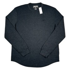 American Eagle Thermal Waffle Knit Long Sleeve T Shirt Mens Medium Dark Gray New