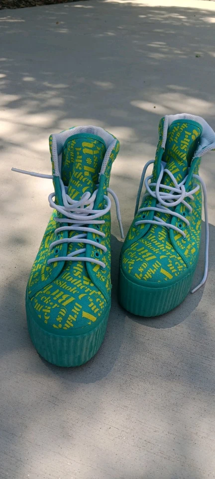 Tênis de plataforma JC Play Jeffrey Campbell legal em perfeito estado tamanho 7 - Imagem 3 de 4