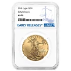 2018 $50 1-oz American Gold Eagle NGC MS70 ER Blue Label