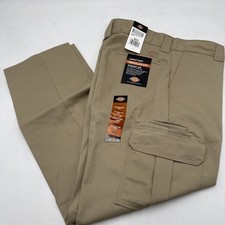 Dickies Cargo Work Pants 36 X 32 Regular Fit Flex Straight Leg Khaki Uniform