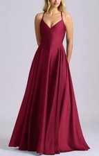 Davids Bridal DB Studio Bridesmaid Gown Maxi Dress V Neck Criss Cross Formal 10